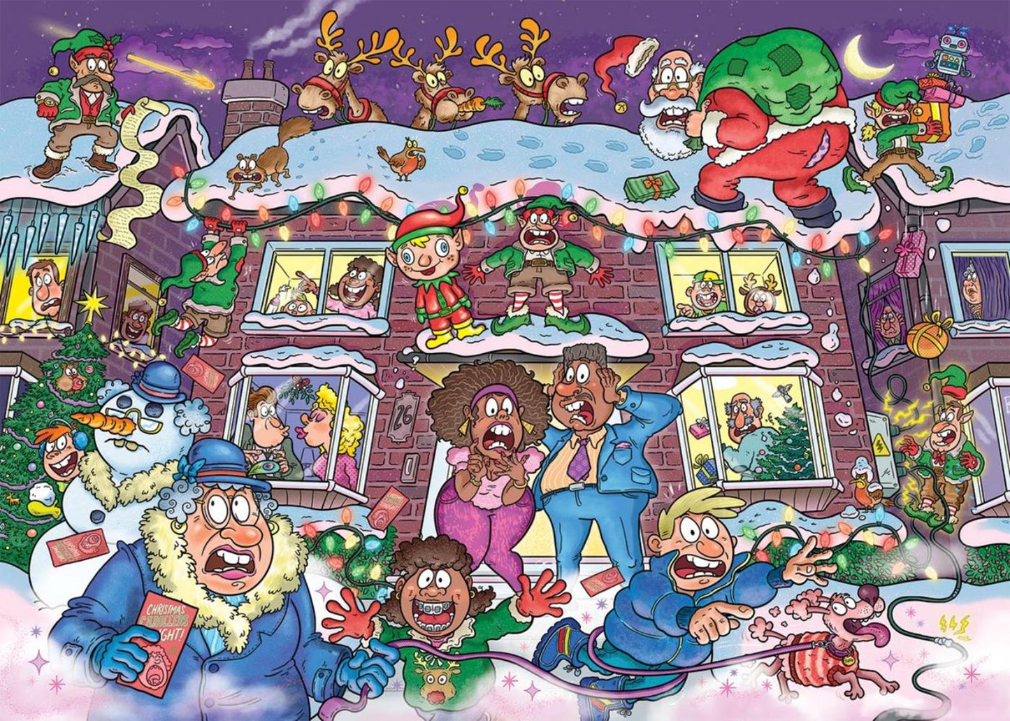 Jumbo Wasgij Christmas 22 Jigsaw Puzzle: non una notte così silenziosa! - 2x1000 pz.