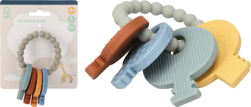 Bijtring silicone sleutels set 5-delig