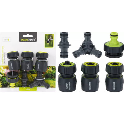 Accesorios para mangueras de jardín Pro Garden, 6 piezas, verde antracita