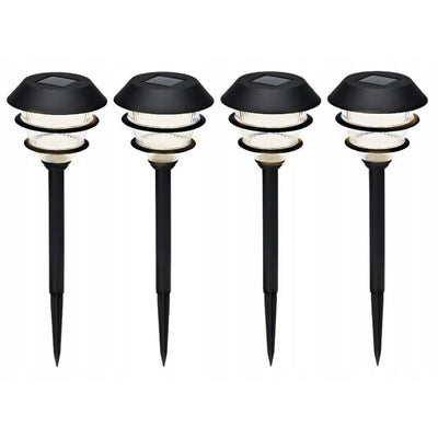 Pro garden solar garden lamps 4 pieces black