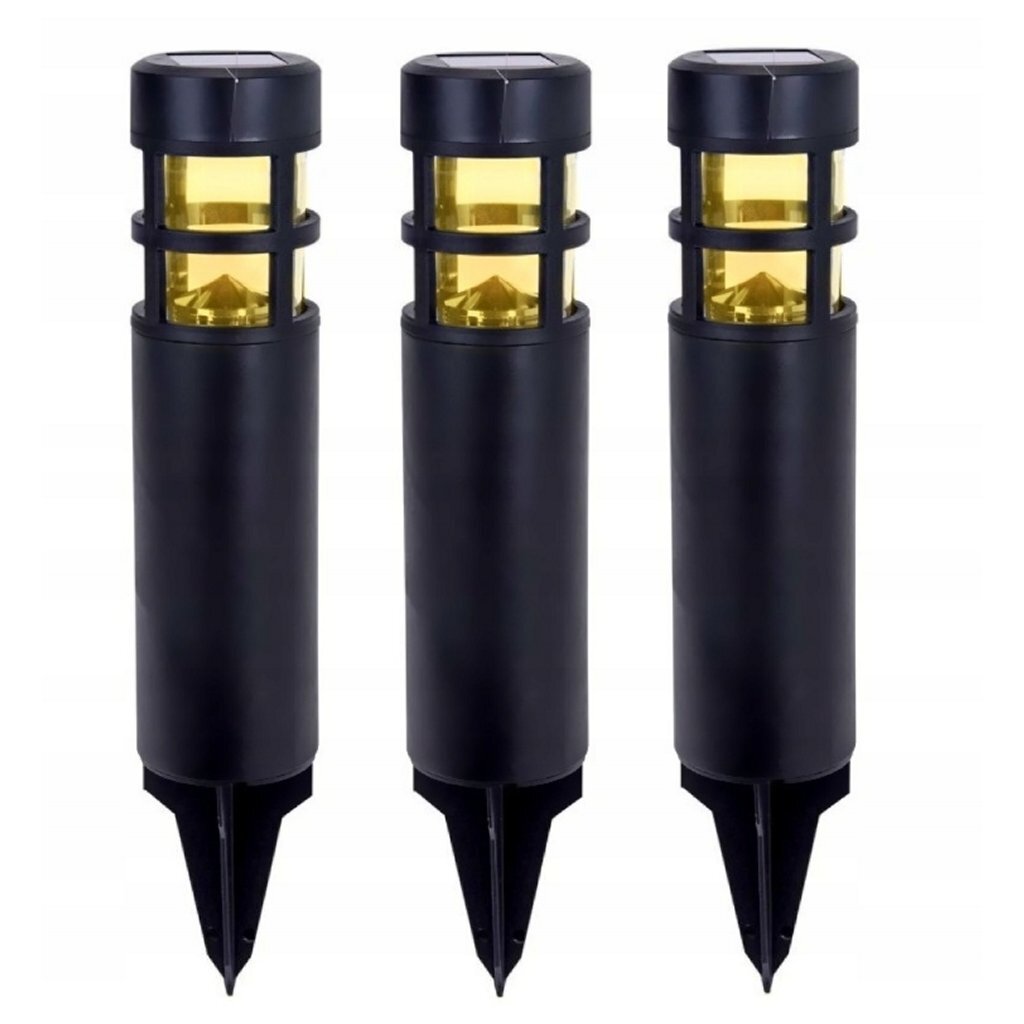 Lámparas solares de jardín Pro garden 3 piezas negro