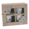 Home styling Set di 4 tazze natalizie in terracotta da 200 ml