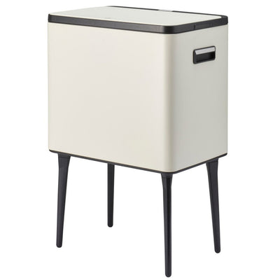 Excellent houseware waste bin 35l metal cream black