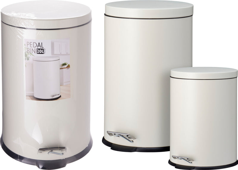 Excellent houseware pedaalemmer set 20l 5l cream