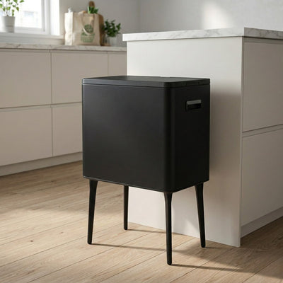 Excelente cubo de basura para artículos para el hogar 35l metal negro