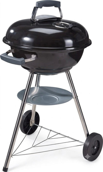 Bbq collection bbq grill style kogelbarbecue met deksel en wielen houtskool bbq 45cm zwart