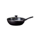 Excelente menaje para el hogar sartén wok con tapa de cristal 28 cm negro