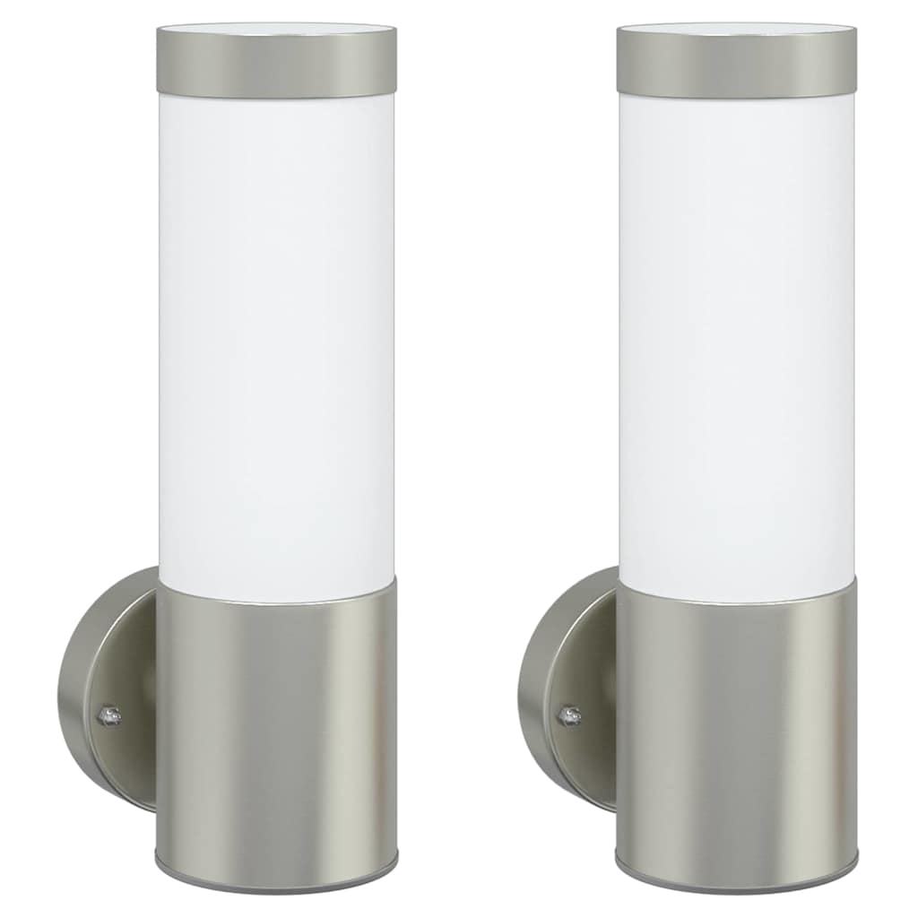Vidaxx aplique de exterior 2 piezas plata 12 x 8,5 x 27 cm