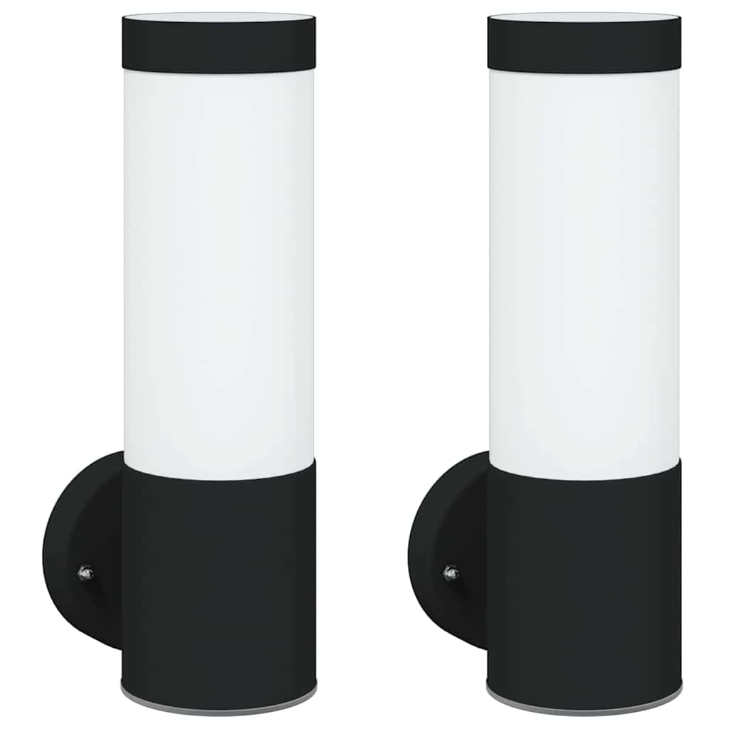 Vidaxx aplique de exterior 2 piezas negro 12 x 8,5 x 27 cm