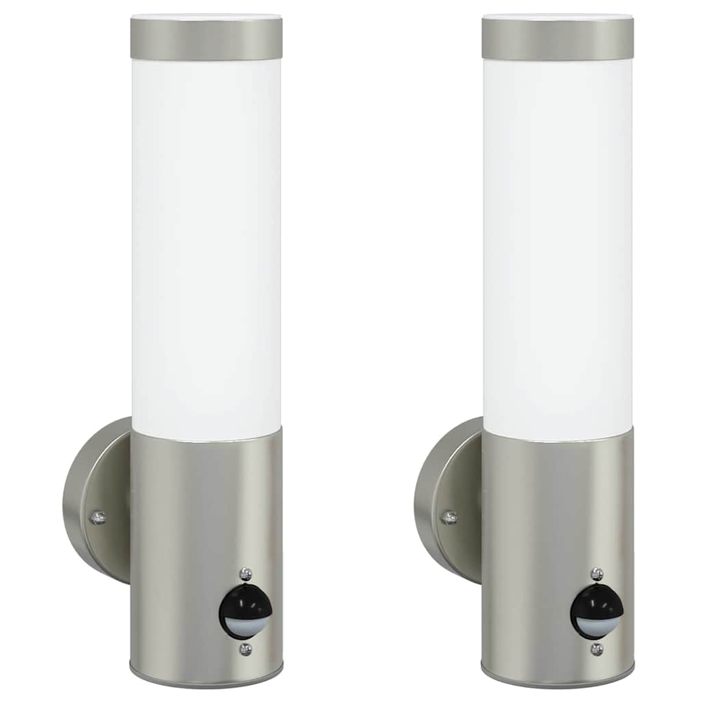 Lampada da parete per esterno Vidaxx 2 pezzi argento 12 x 8,5 x 29 cm