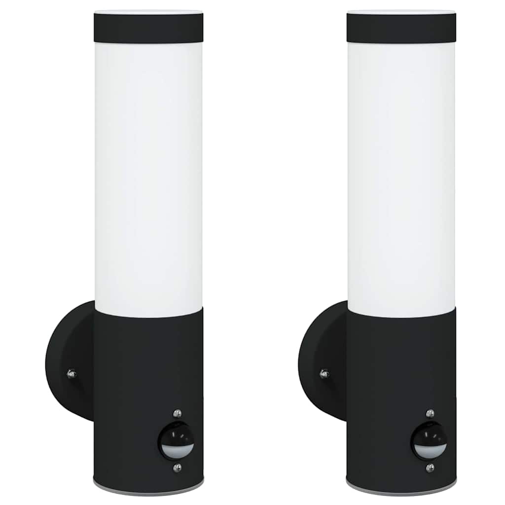 Vidaxx aplique de exterior 2 piezas negro 12 x 8,5 x 29 cm