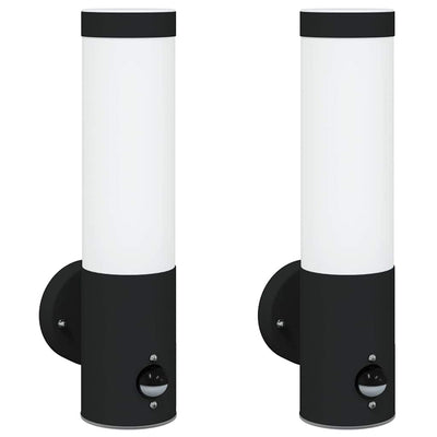 Lampada da parete per esterno Vidaxx 2 pezzi nera 12 x 8,5 x 29 cm