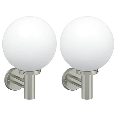 Lampada da parete per esterno Vidaxx 2 pezzi argento 28 x 25 x 38 cm