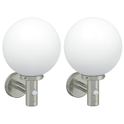 Vidaxl buiten wandlamp 2 pcs zilver 28 x 25 x 38 cm