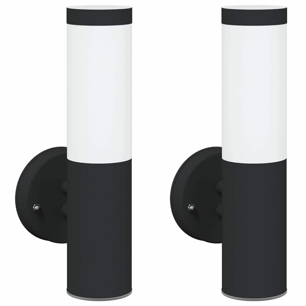 Lampada da parete per esterno Vidaxx 2 pezzi nera 15 x 7,5 x 33 cm