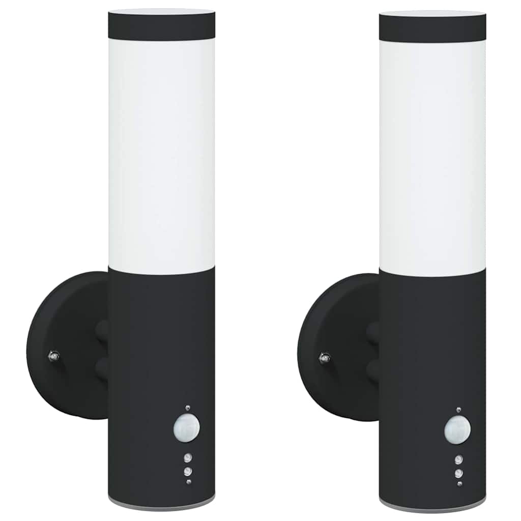 Lampada da parete per esterno Vidaxx 2 pezzi nera 15 x 7,5 x 33 cm