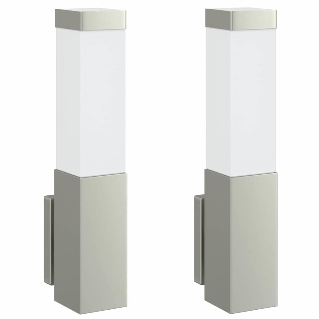 Vidaxx aplique de exterior 2 piezas plata 10,5 x 6 x 33 cm