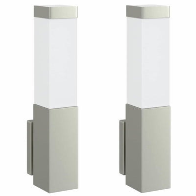Lampada da parete per esterni Vidaxx 2 pezzi argento 10,5 x 6 x 33 cm