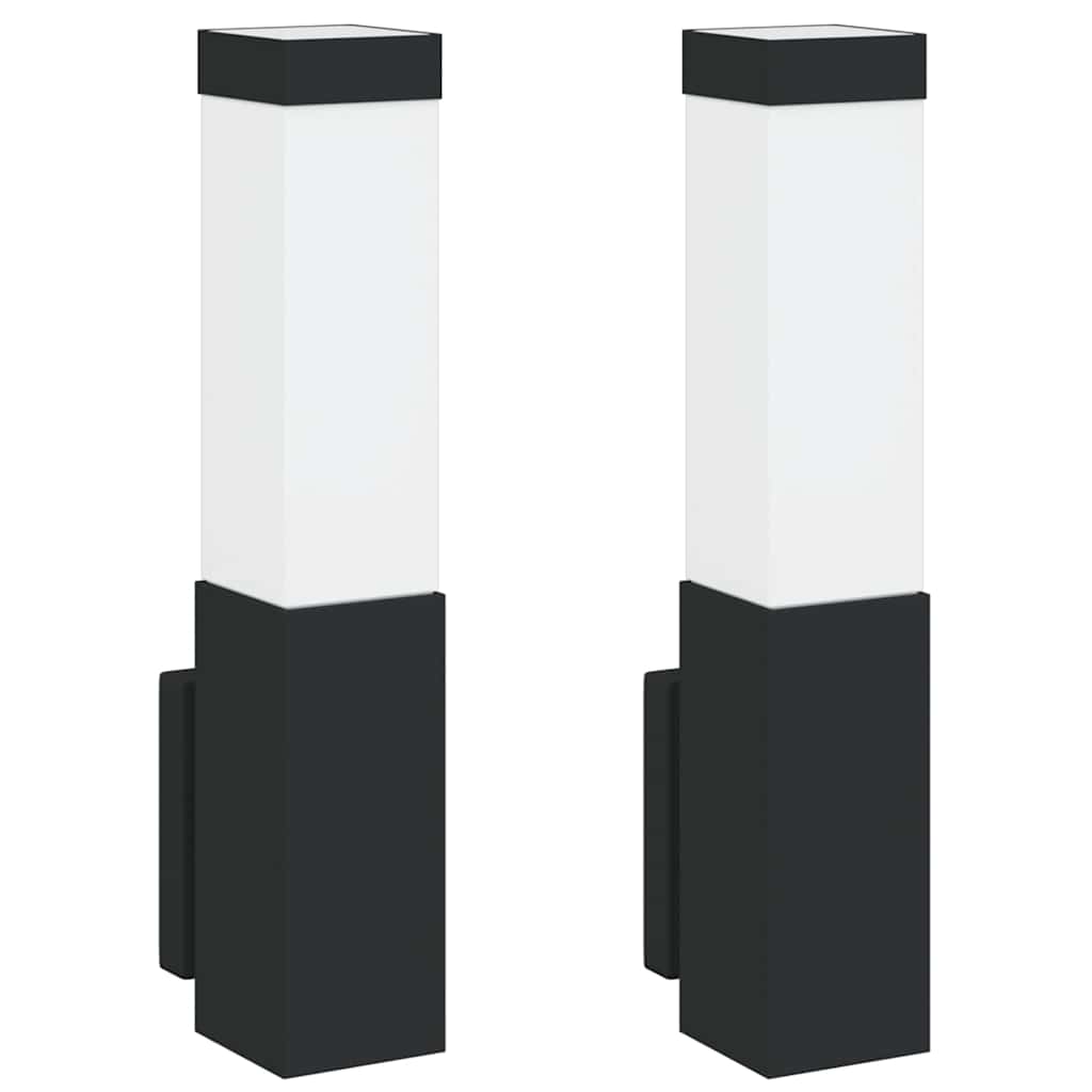 Vidaxx aplique de exterior 2 piezas negro 10,5 x 6 x 33 cm