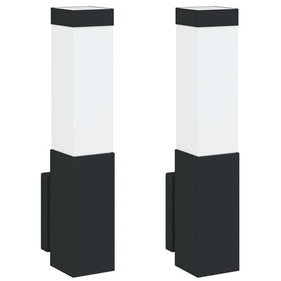 Lampada da parete per esterno Vidaxx 2 pezzi nera 10,5 x 6 x 33 cm