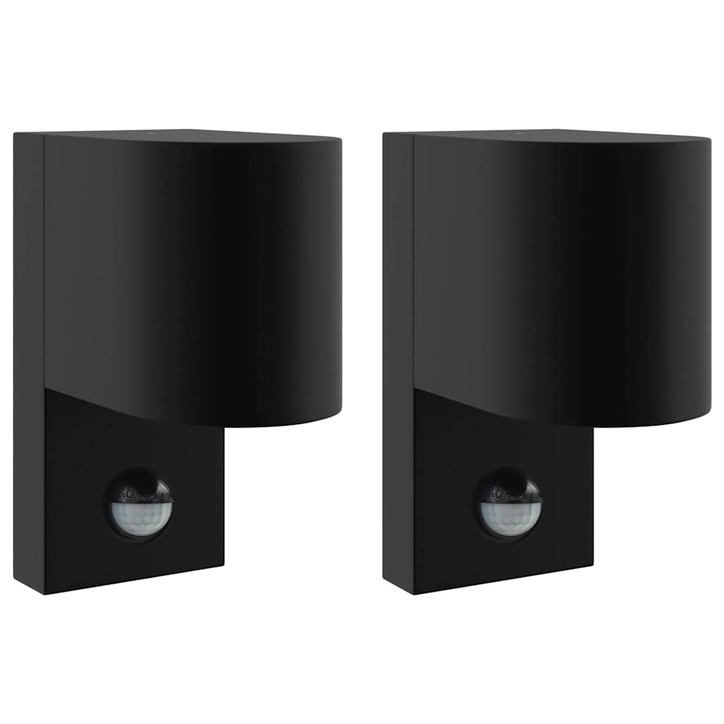 Lampada da parete per esterno Vidaxx 2 pezzi nero 12 x 7 x 15 cm in acciaio inossidabile