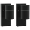 Vidaxl buiten wandlamp 2 pcs zwart 6,5 x 10,5 x 16 cm rvs en glas