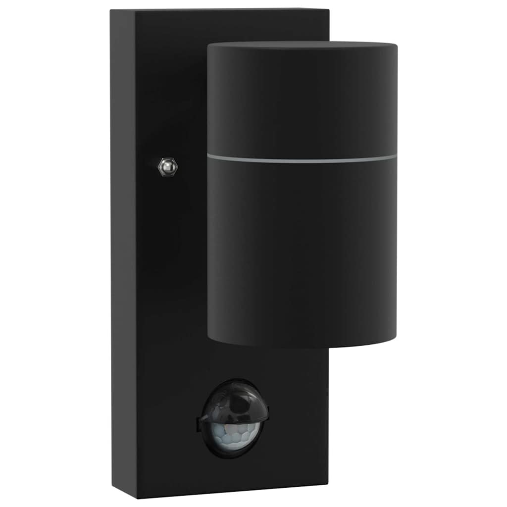 Lampada da parete per esterni Vidaxx nera 6,5 x 10,5 x 16 cm in acciaio inossidabile e vetro