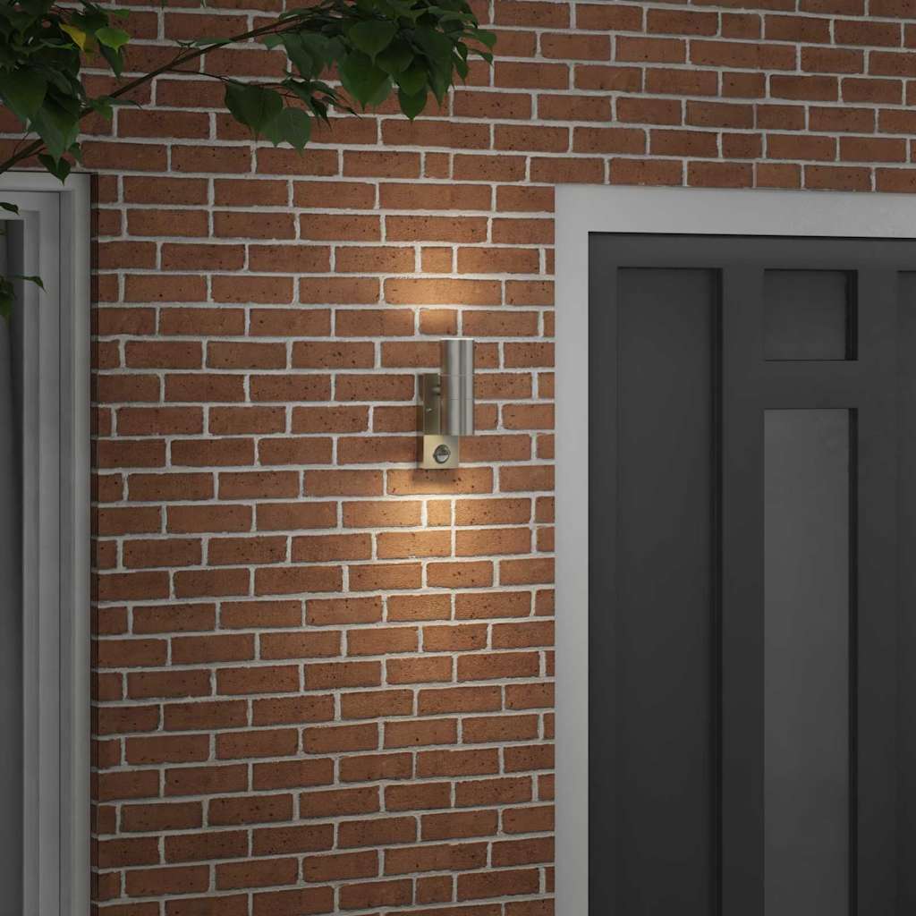 Lampada da parete per esterni Vidaxx argento 7 x 10 x 22 cm in acciaio inossidabile e vetro