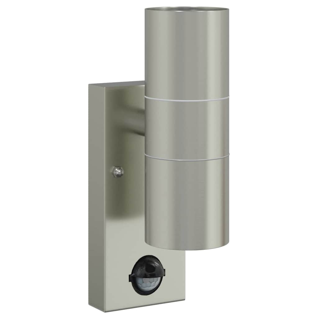 Lampada da parete per esterni Vidaxx argento 7 x 10 x 22 cm in acciaio inossidabile e vetro