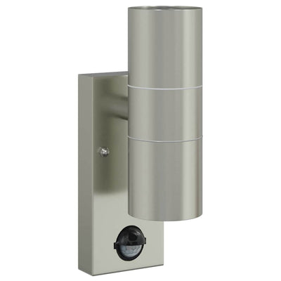 Vidaxx aplique de exterior plateado 7 x 10 x 22 cm acero inoxidable y cristal
