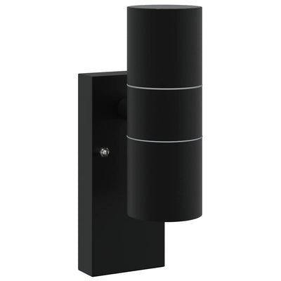 Vidaxx aplique de exterior negro 7 x 10 x 22 cm acero inoxidable y cristal