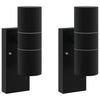 Lampada da parete per esterno Vidaxx 2 pezzi nera 7 x 10 x 22 cm in acciaio inossidabile e vetro