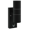 Vidaxl buiten wandlamp zwart 7 x 10 x 22 cm rvs en glas