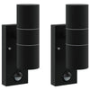 Vidaxl buiten wandlamp 2 pcs zwart 7 x 10 x 22 cm rvs en glas