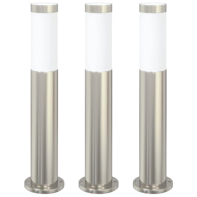 Vidaxx bolardo de iluminación 3 piezas 50 cm acero inoxidable IP44