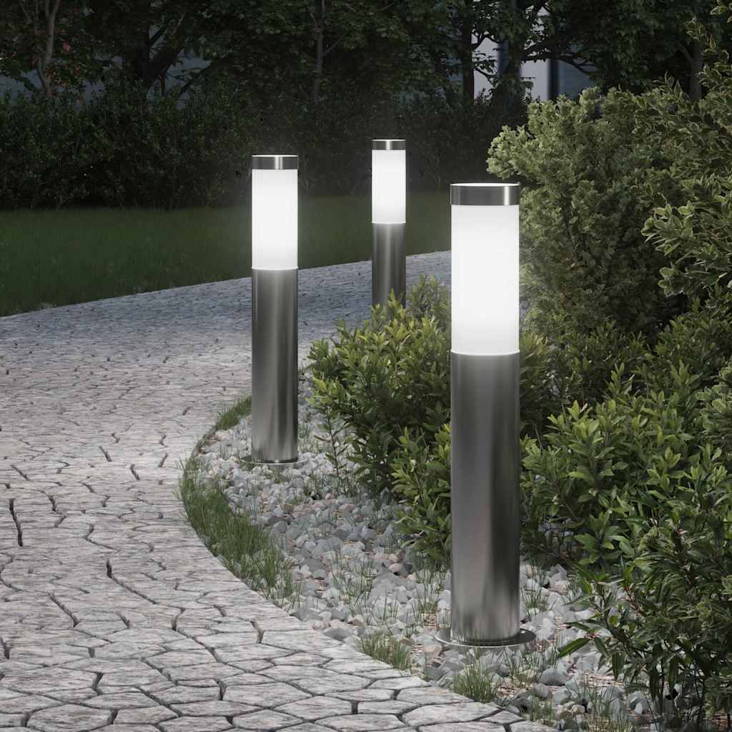 Vidaxx bolardo de iluminación 3 piezas 50 cm acero inoxidable IP44