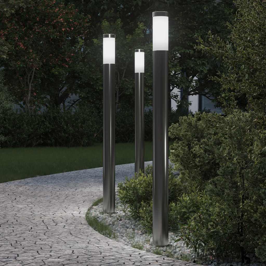 Vidaxx bolardo iluminación 3 piezas 110 cm acero inoxidable IP44