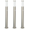 Baliza de iluminación VidaXL con sensor 3 piezas 80 cm acero inoxidable IP44