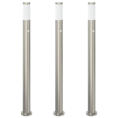 VidaXL paletto luminoso con sensore 3 pezzi 110 cm in acciaio inossidabile IP44