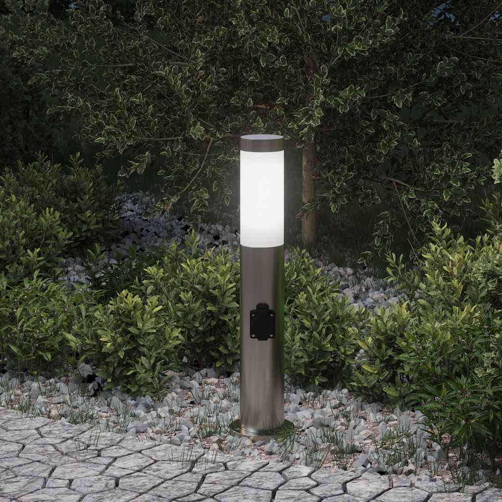 Baliza luminosa Vidaxl con casquillo 50 cm acero inoxidable IP44