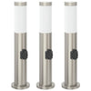 Vidaxl bolderverlichting met stopcontact 3 stuks 50 cm roestvrij staal ip44