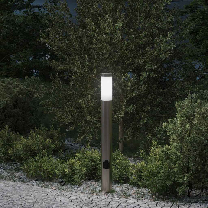 Baliza luminosa Vidaxl con casquillo 80 cm acero inoxidable IP44