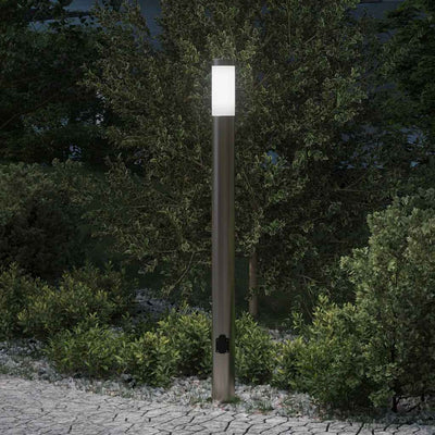 Paletto luminoso Vidaxl con presa 110 cm in acciaio inox IP44