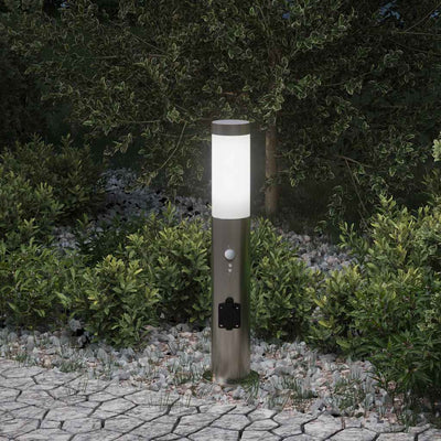 Illuminazione a paletto Vidaxx con sensore e presa 50 cm in acciaio inossidabile IP44