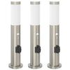 Vidaxx bolardo luminoso con sensor y casquillo 3 piezas 50 cm acero inoxidable IP44