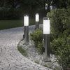 Vidaxl bolderverlichting met sensor en stopcontact 3 stuks 50 cm roestvrij staal ip44