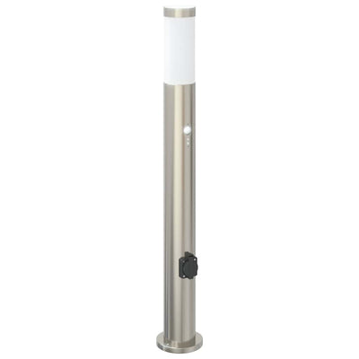 Paletto luminoso Vidaxl con sensore e presa 80 cm in acciaio inox IP44