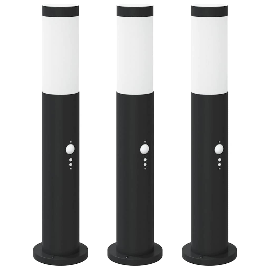 Vidaxx bolardo luminoso con sensor 3 piezas 50 cm acero inoxidable IP44