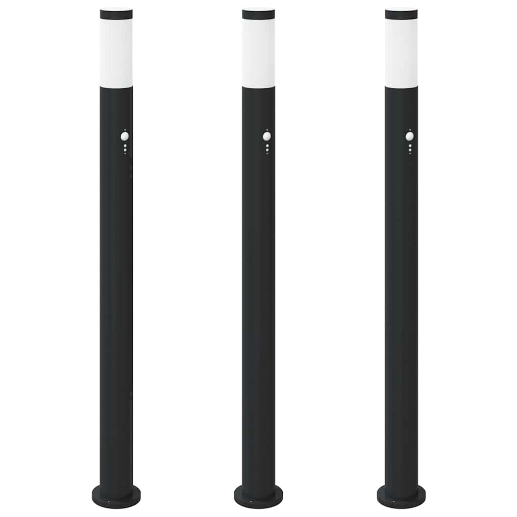 VidaXL paletto luminoso con sensore 3 pezzi 110 cm in acciaio inossidabile IP44