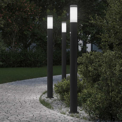 Baliza de iluminación VidaXL con sensor 3 piezas 110 cm acero inoxidable IP44